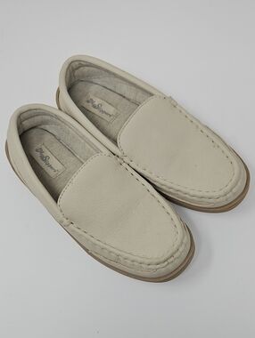 My Slippers Cream Slip On Leather Loafers Women's 7